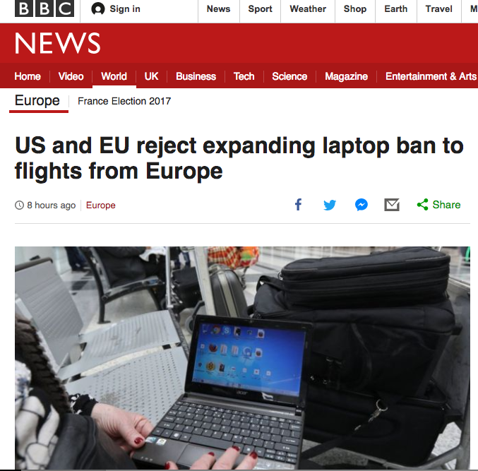 Hallelujah! They Called Off the Laptop & Kindle Ban