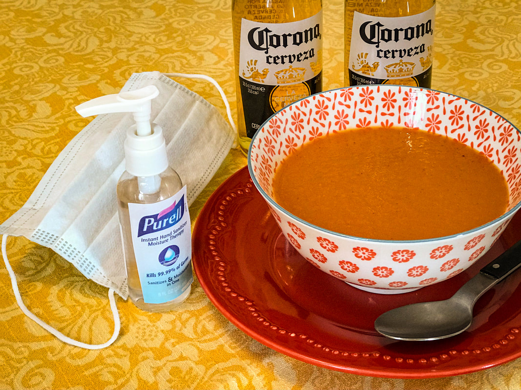 How to survive coronavirus / Cold soup Seville, Spain / Mediterranean Comfort Food / Karen McCann / EnjoyLivingAbroad.com